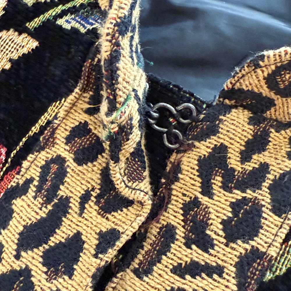 White Stag Black Floral/Leopard Tapestry Blazer Sz L Vintage 1980’s Women’s Rare - Picture 3 of 6